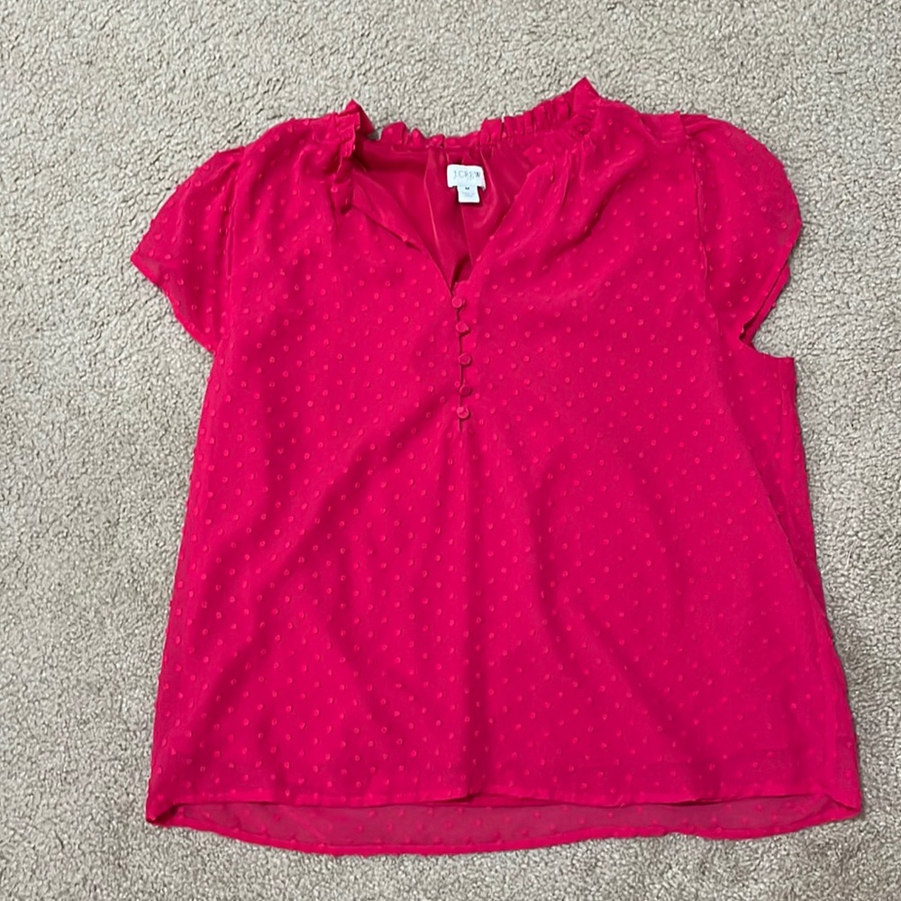 J crew fuschia work blouse